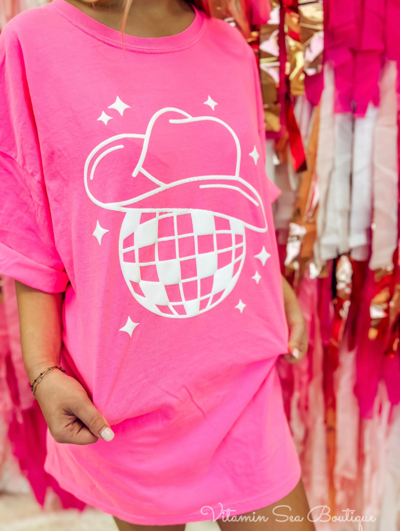 Disco Ball Puff T-Shirt Dress