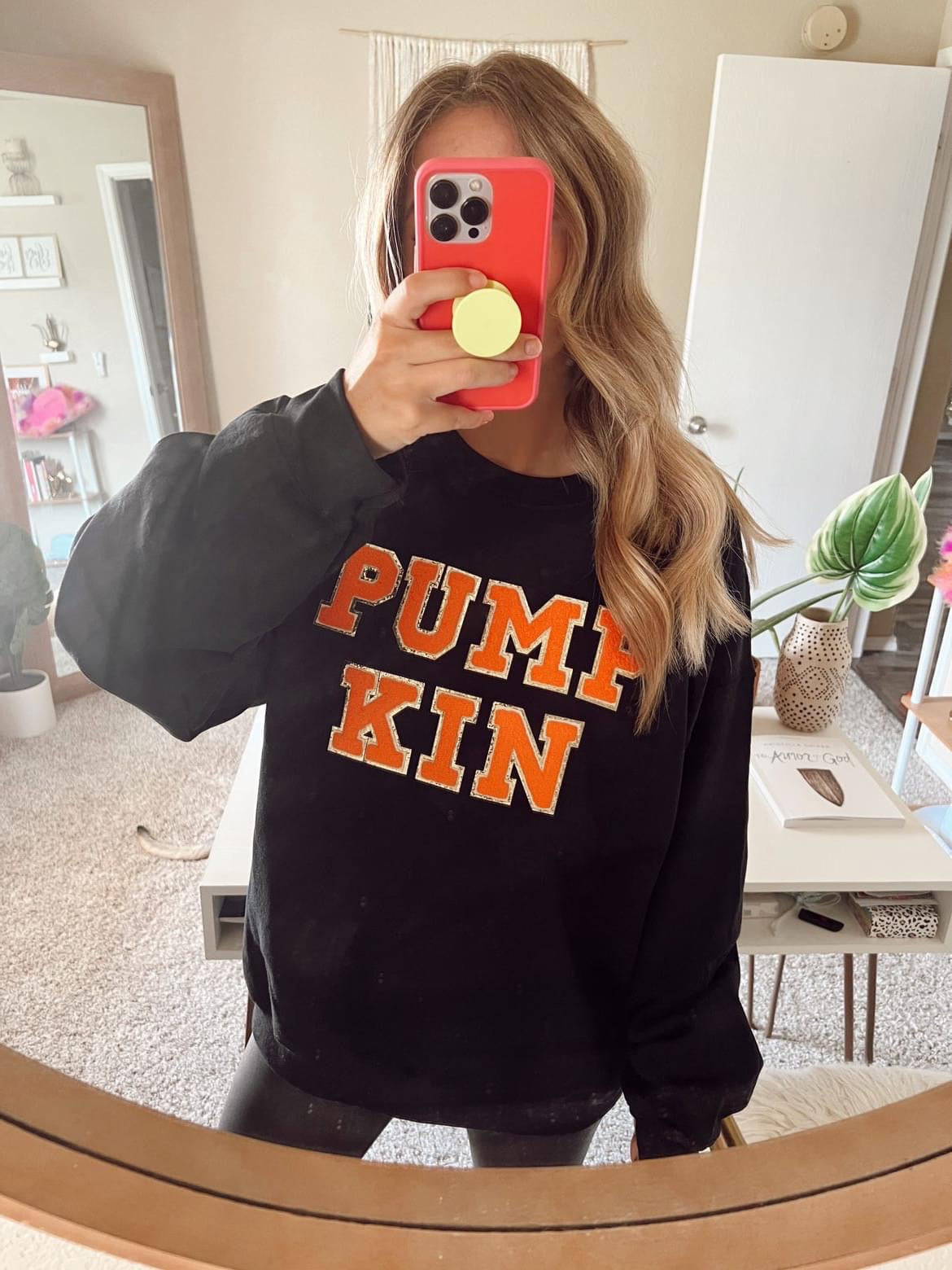 Pumpkin Letter •Black & Orange• Patch Sweatshirt