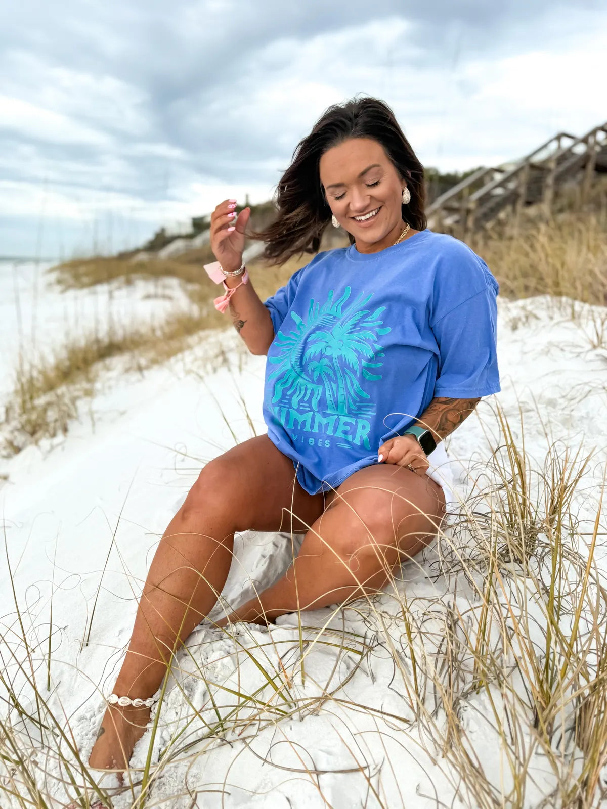 Summer Vibes Ocean Blue Tee