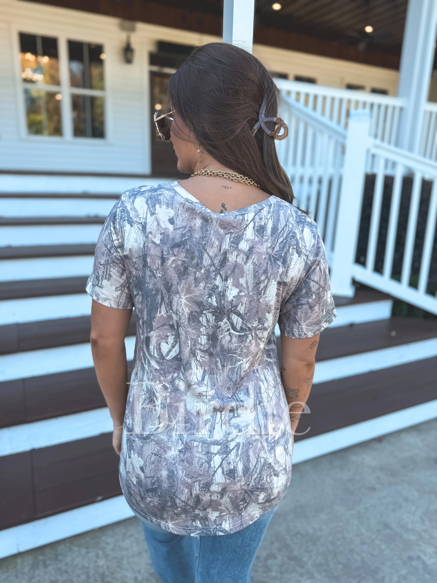 PREORDER Dark Camo V Neck Tee