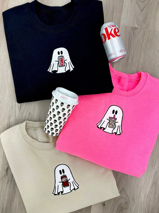 Ghostie Drinks Embroidered Sweatshirts