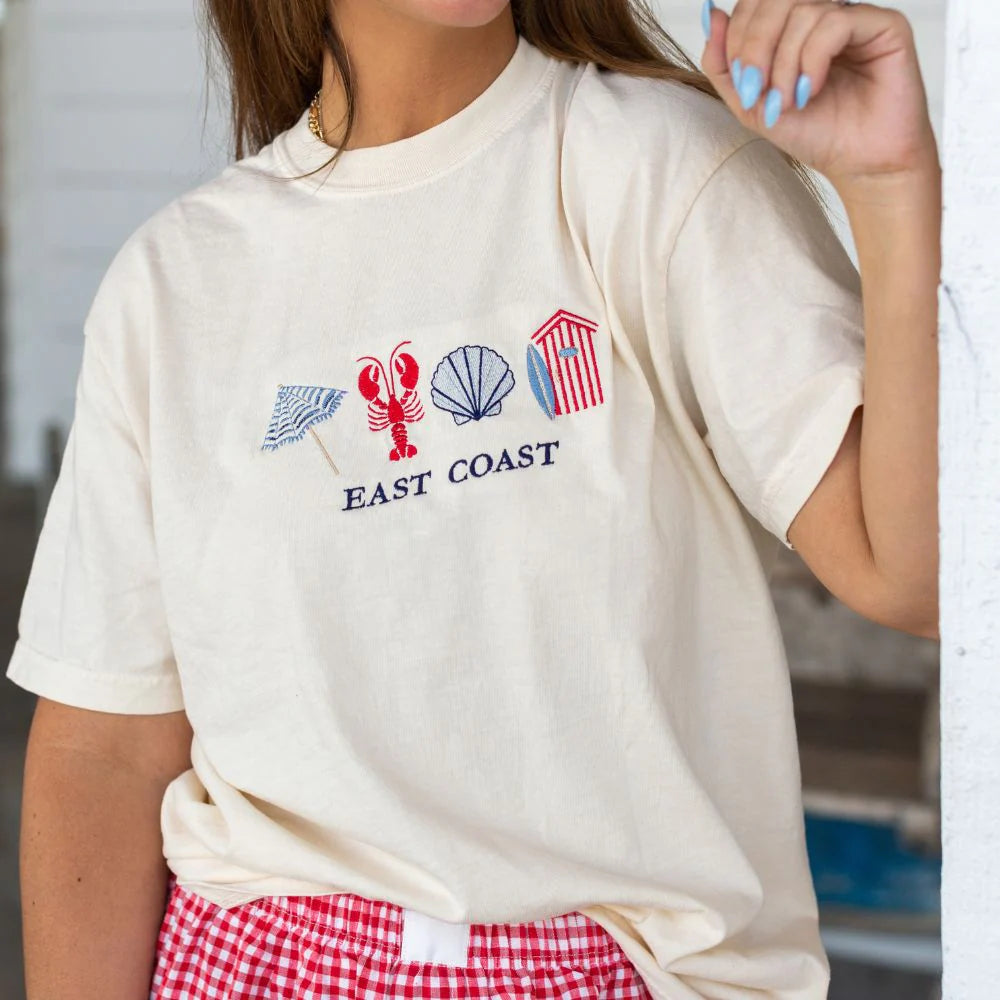 Coastal East Coast Embroidered Tee