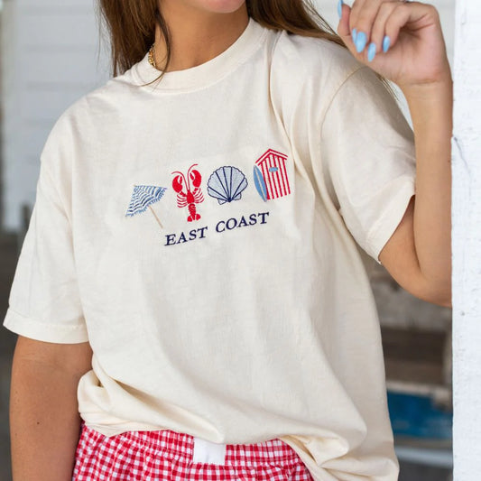 Coastal East Coast Embroidered Tee