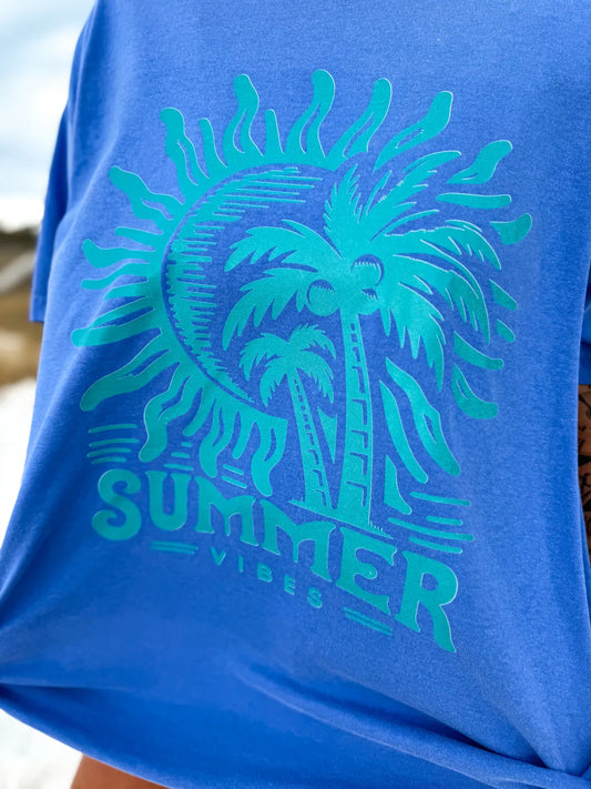 Summer Vibes Ocean Blue Tee