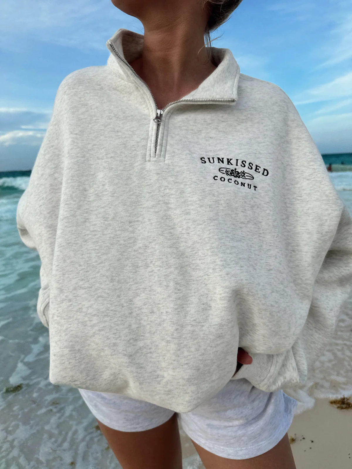 Sunkissed Coconut Surfboard Quarter Zip