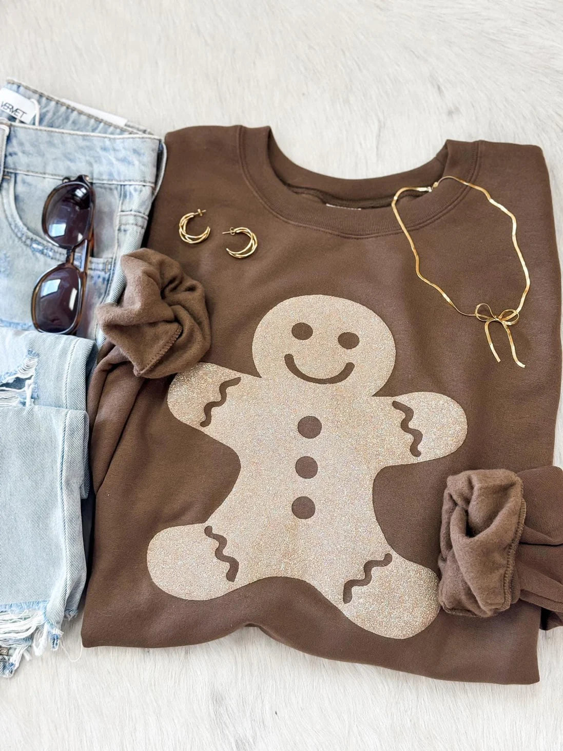 Gingerbread Glitter Sweatshirt