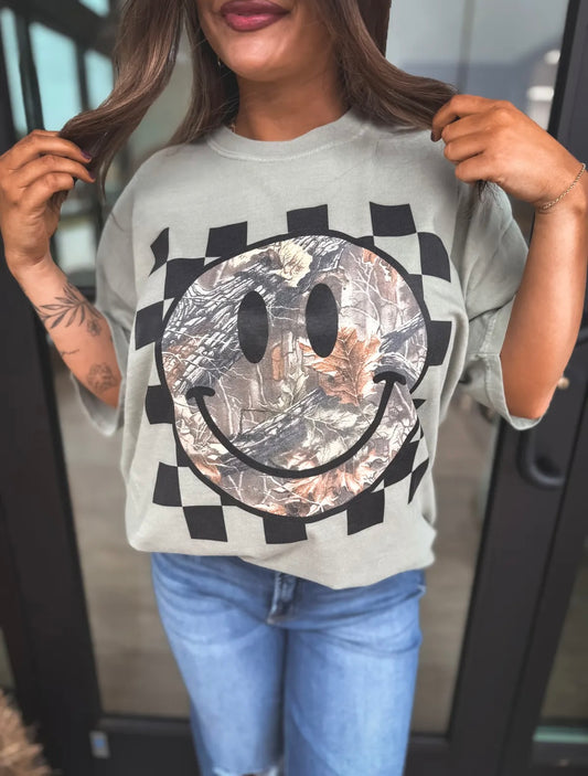 Camo Smiley Sandstone Tee