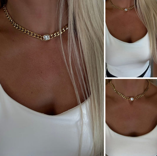 Diamond Pendant Chain Necklace