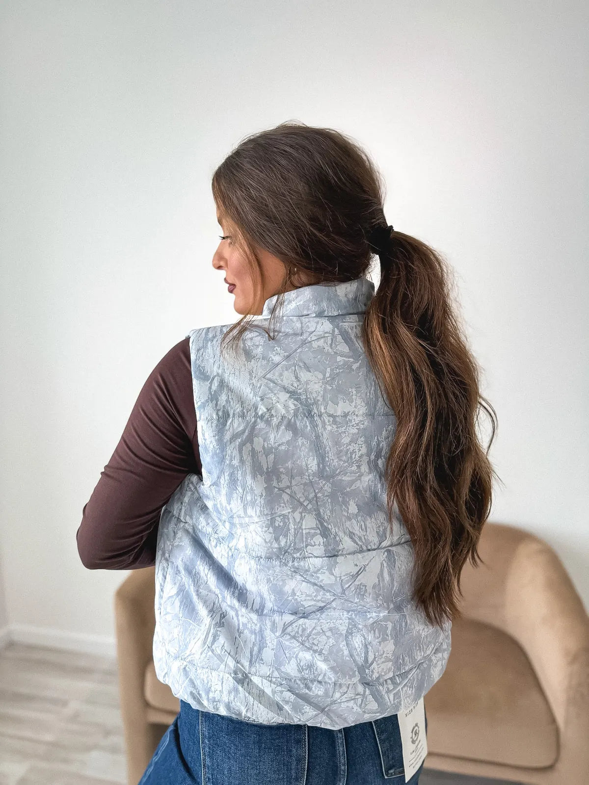 Preorder Silver Skies Camo Puffer Vest
