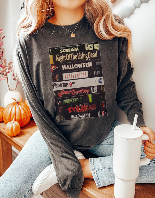 Horror Movies VHS Long Sleeve