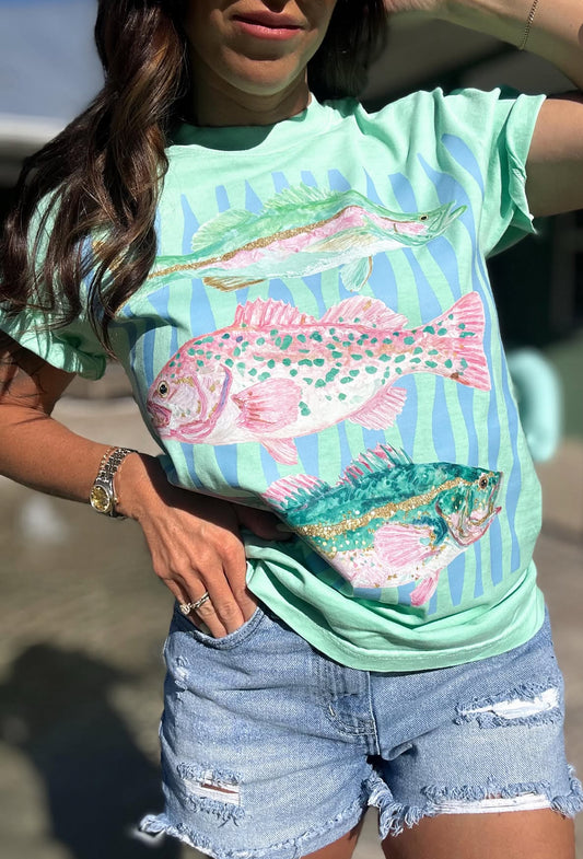 Pastel Preppy Fish Tee