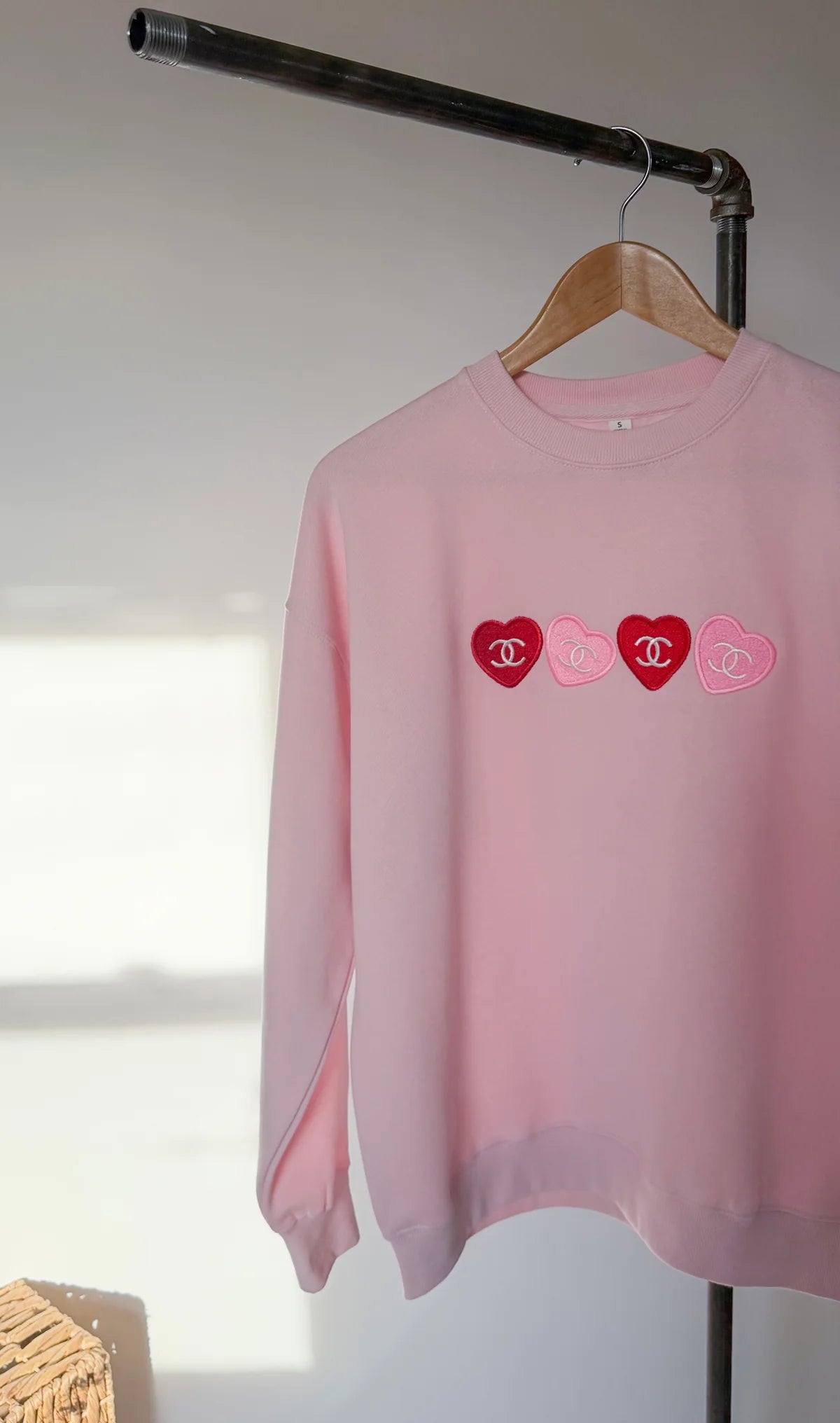 Preppy Pink Candy Hearts Crewneck