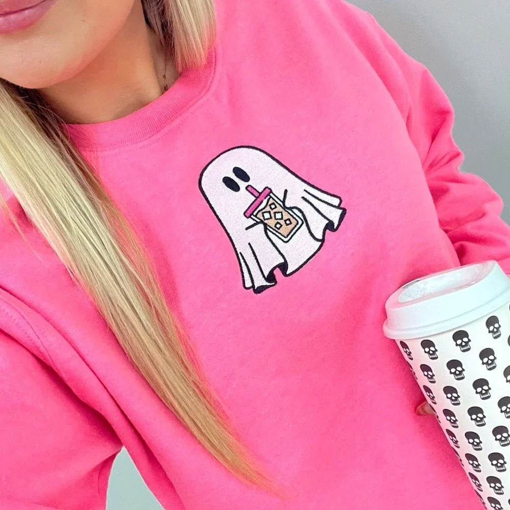 Ghostie Drinks Embroidered Sweatshirts