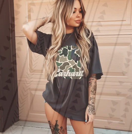 Dark Green Duck Camo Carharttt Tee