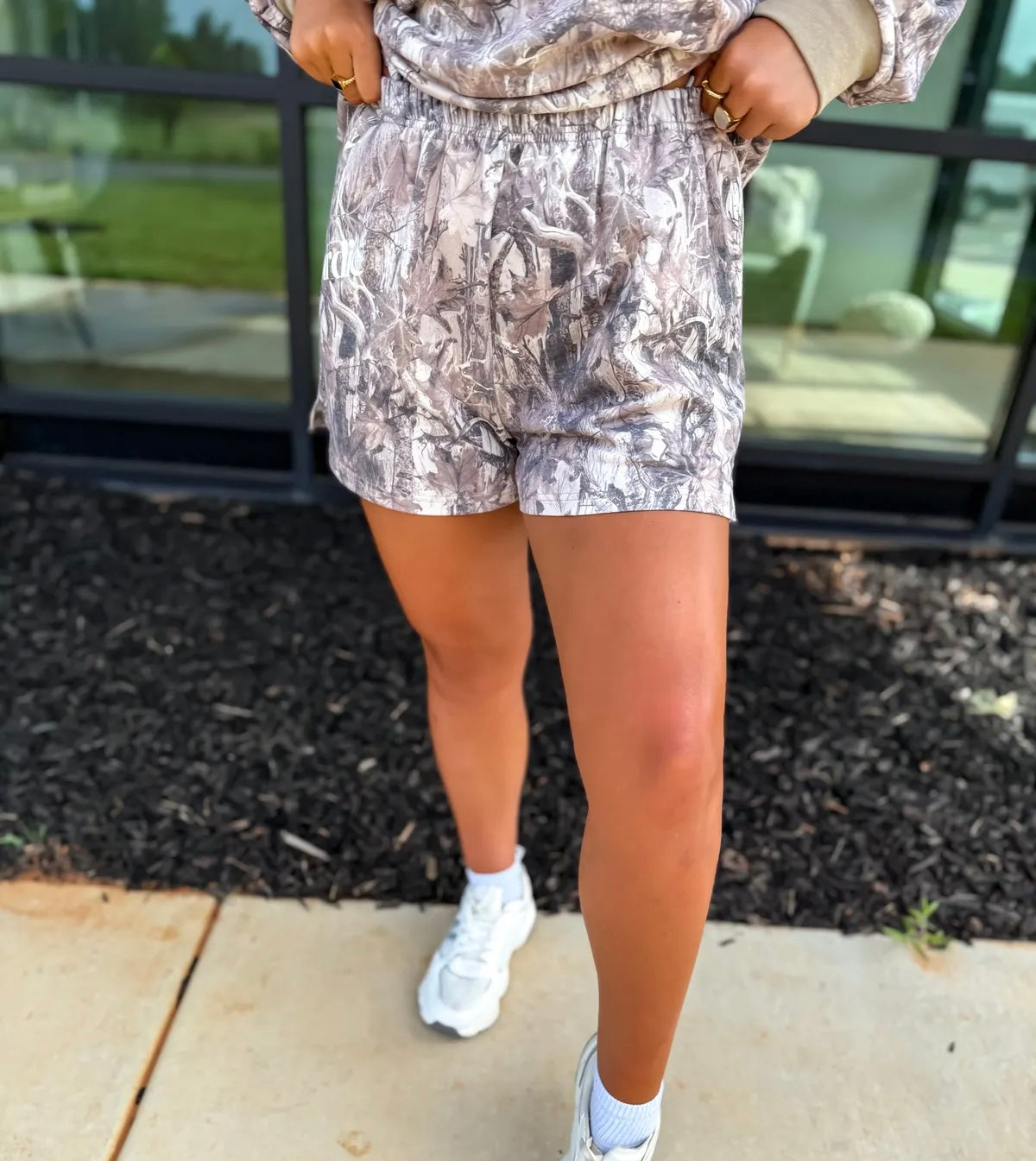PREORDER Two Piece Long Sleeve/Shorts Camo Set