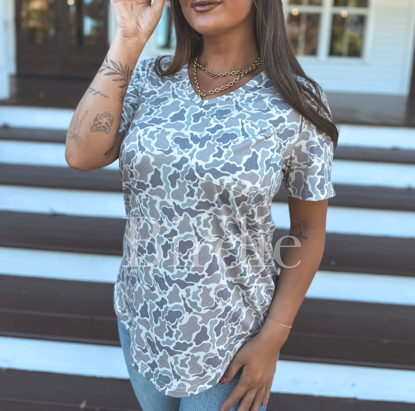 PREORDER Duck Camo V Neck Tee