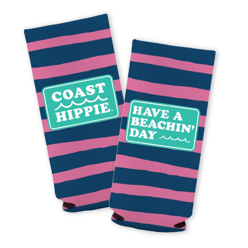 Navy Pink Beachin’ Day Koozie