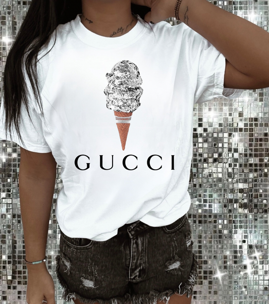 Preppy Glitter Ice Cream Tee