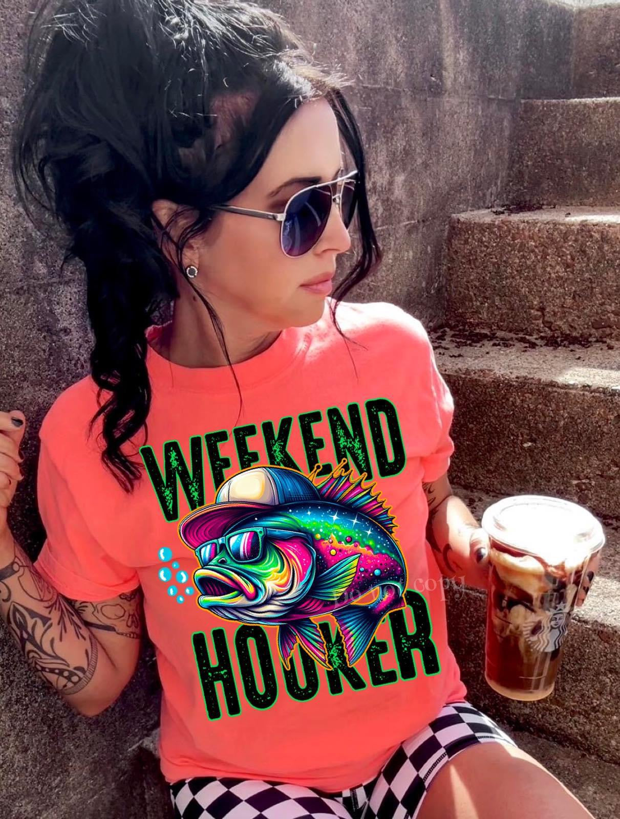 Weekend Hooker Neon Coral Tee