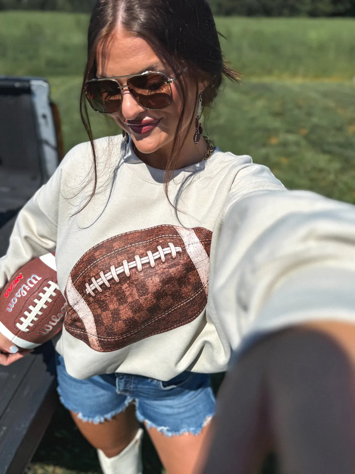 Checkered Football Sweatshirt