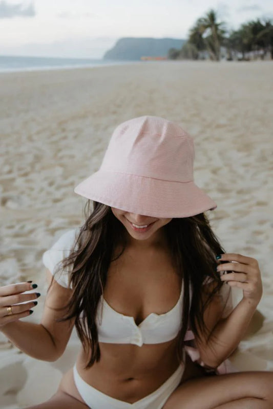 LIGHT PINK CORDUROY BUCKET HAT