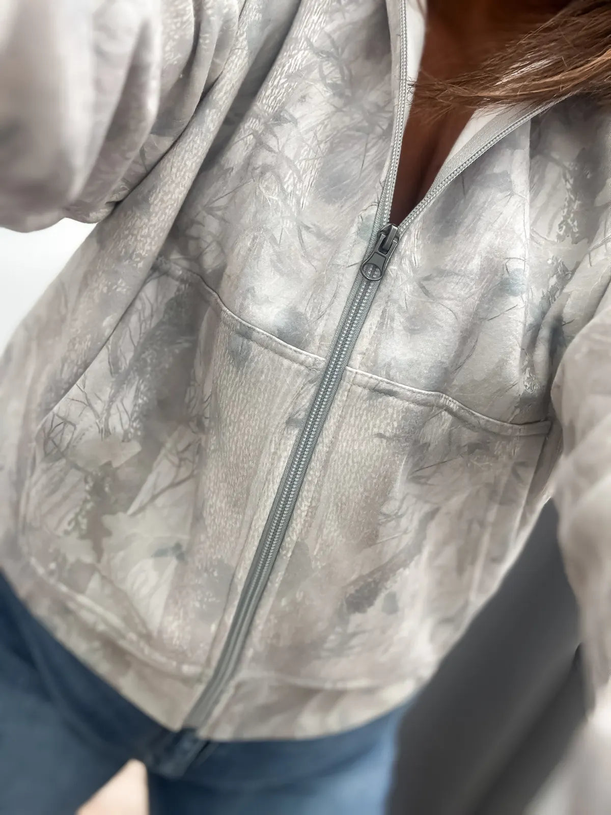 PREORDER Full Zip Camo Light Gray Jacket