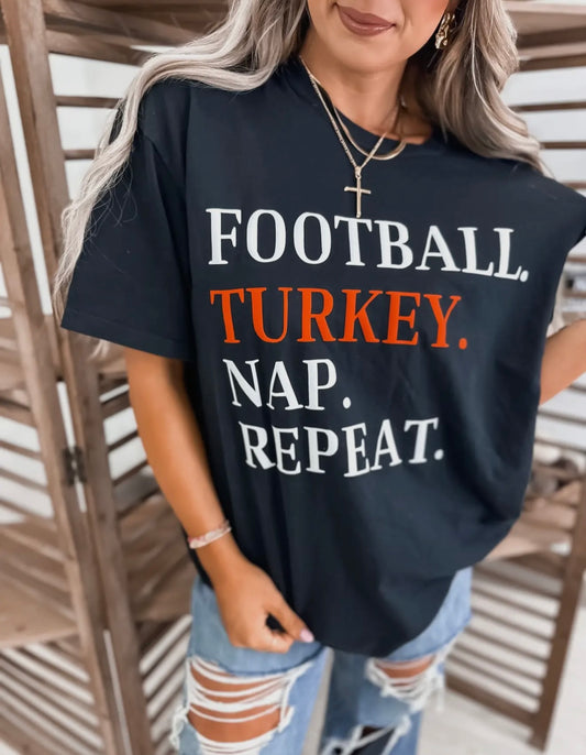 Football. Turkey. Nap. Repeat. Tee