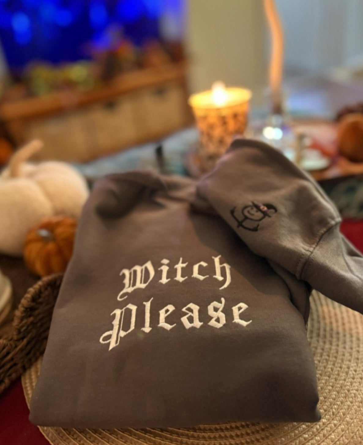 Witch Please Embroidered Crewneck