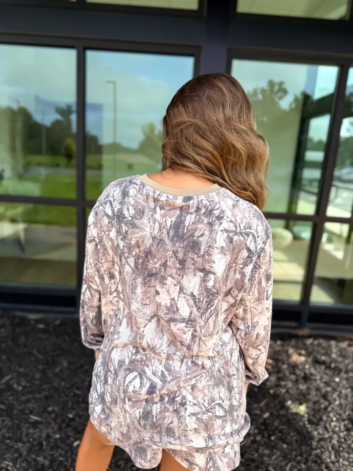 PREORDER Two Piece Long Sleeve/Shorts Camo Set