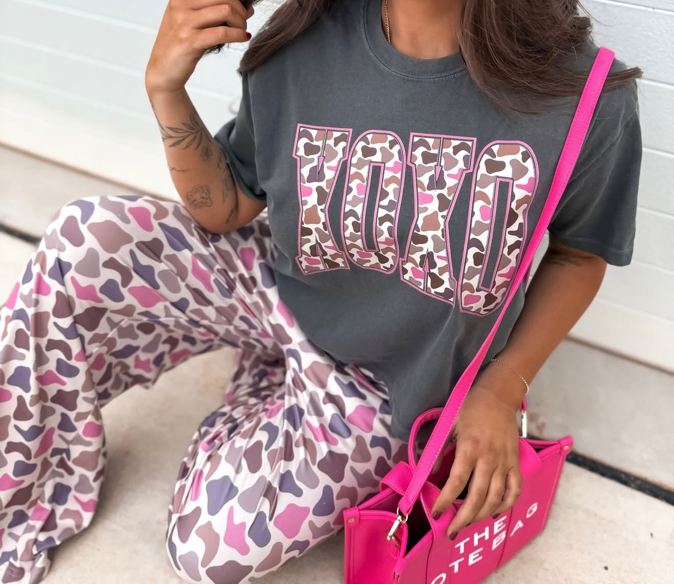 XOXO Pink Camo Tee