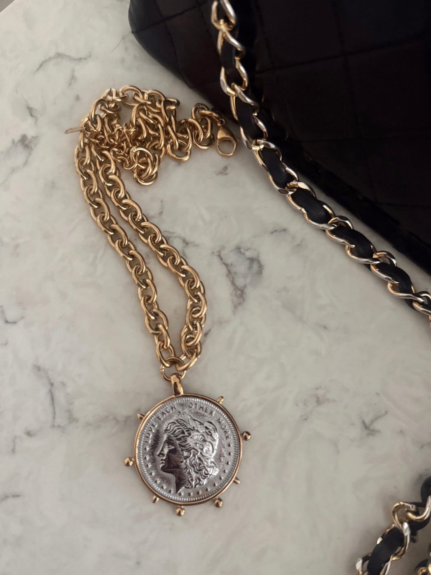 Love Each Other Coin Necklace