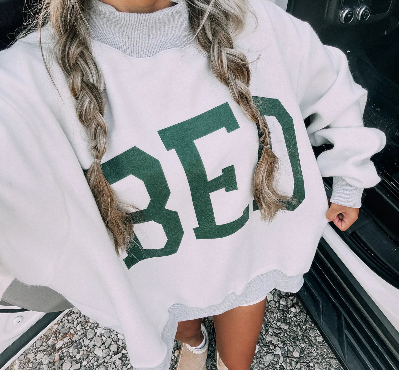 Gym/Bed Reversible Mockneck Sweatshirt