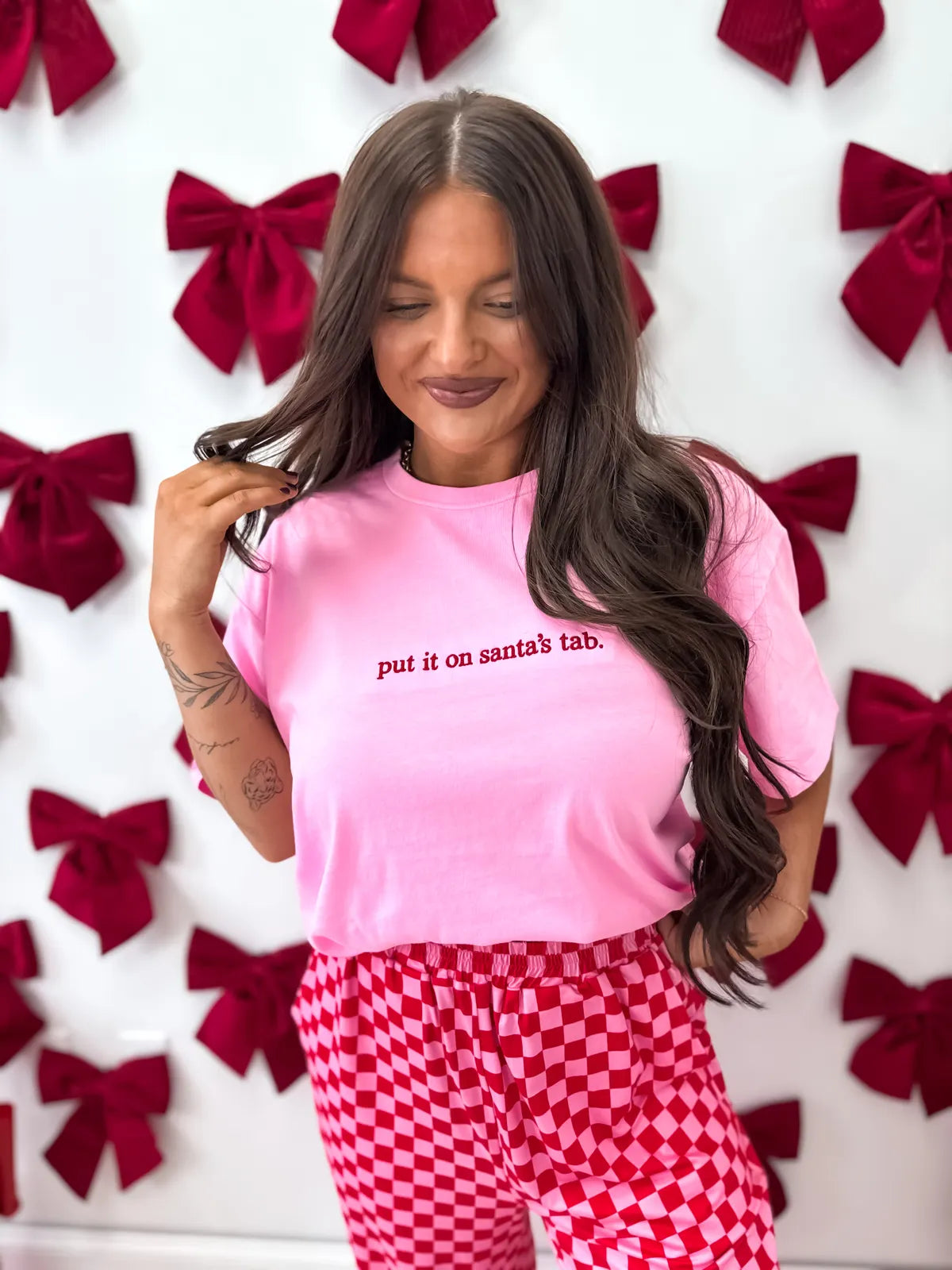 Put It On Santa’s Tab Embroidered Tee