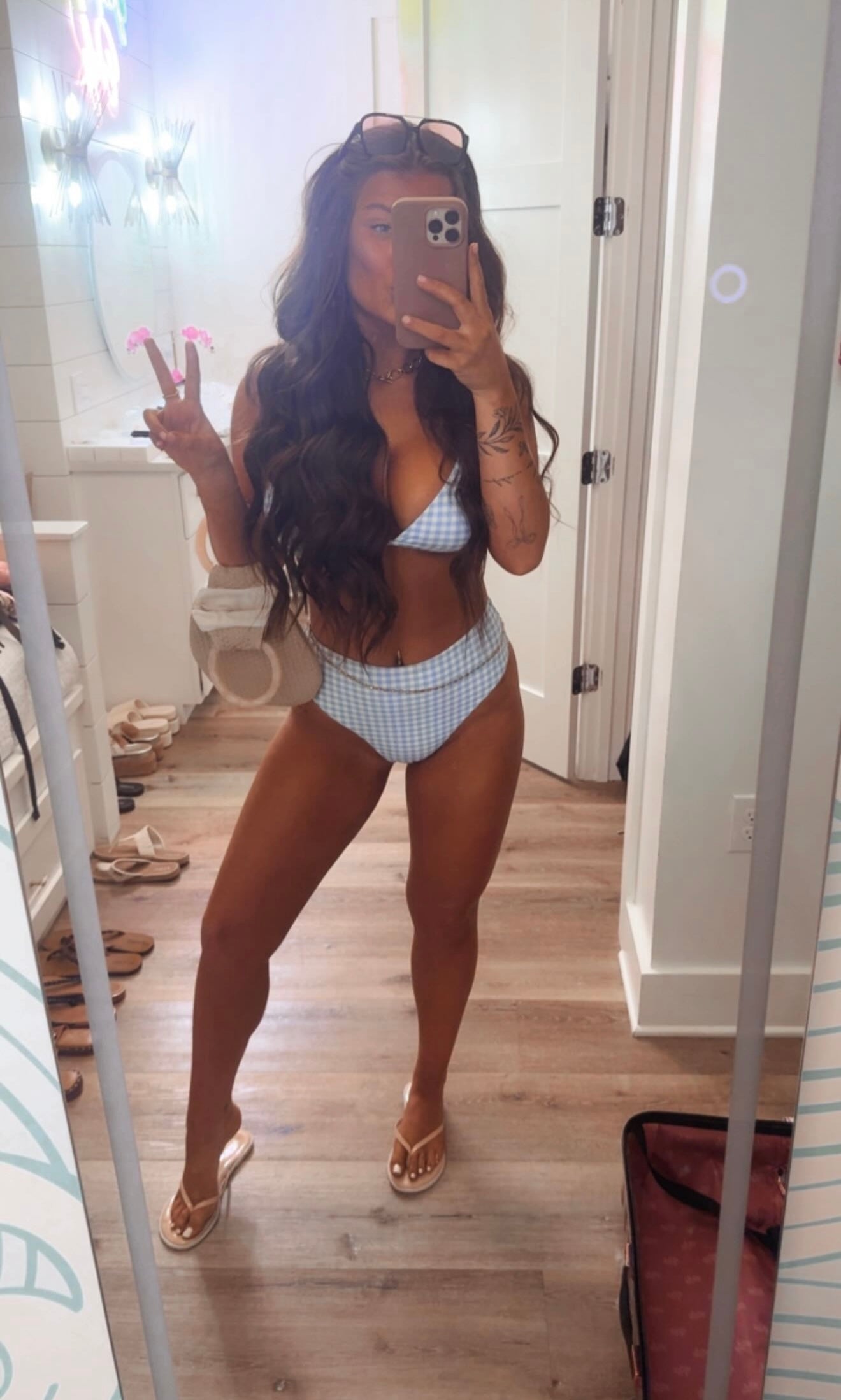 PREORDER Blue Gingham Swim Set