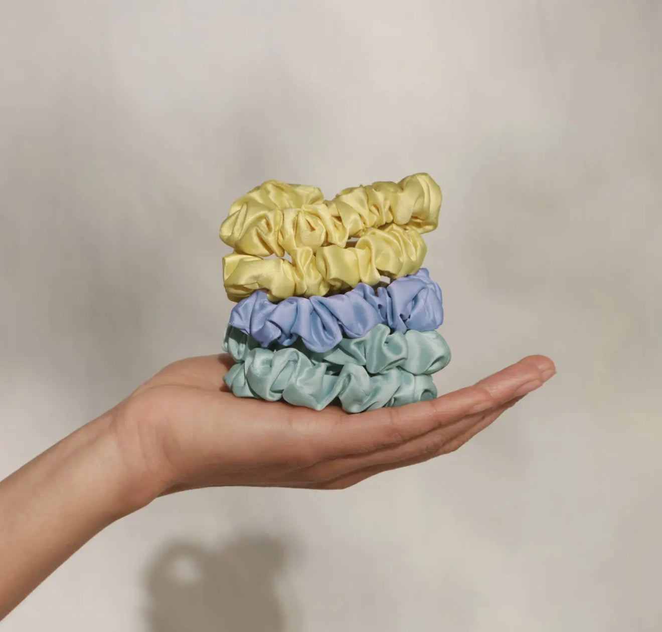 Coastal Pastels Satin Scrunchies - 5pc Set
