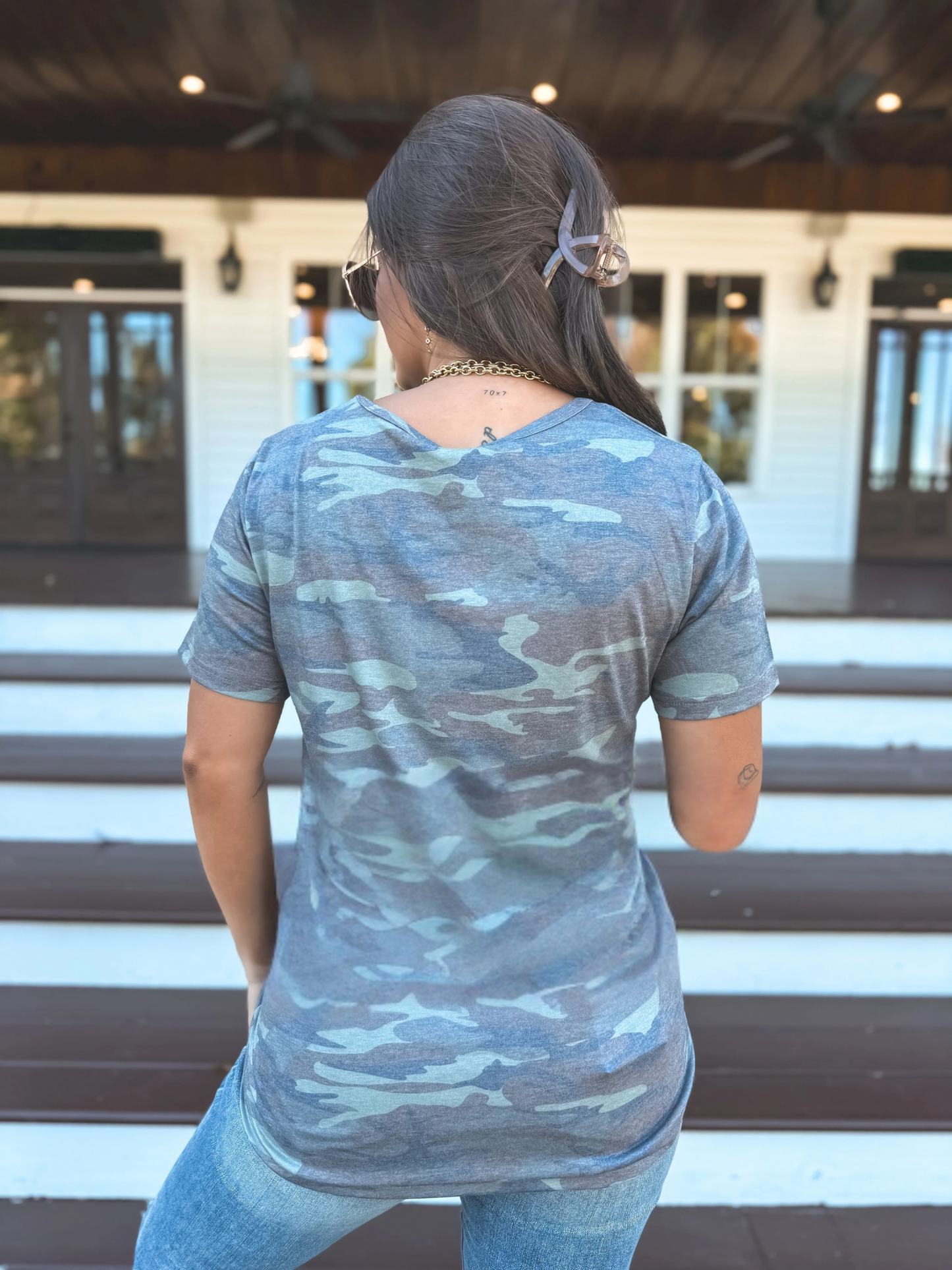 PREORDER Army Camo V Neck Tee