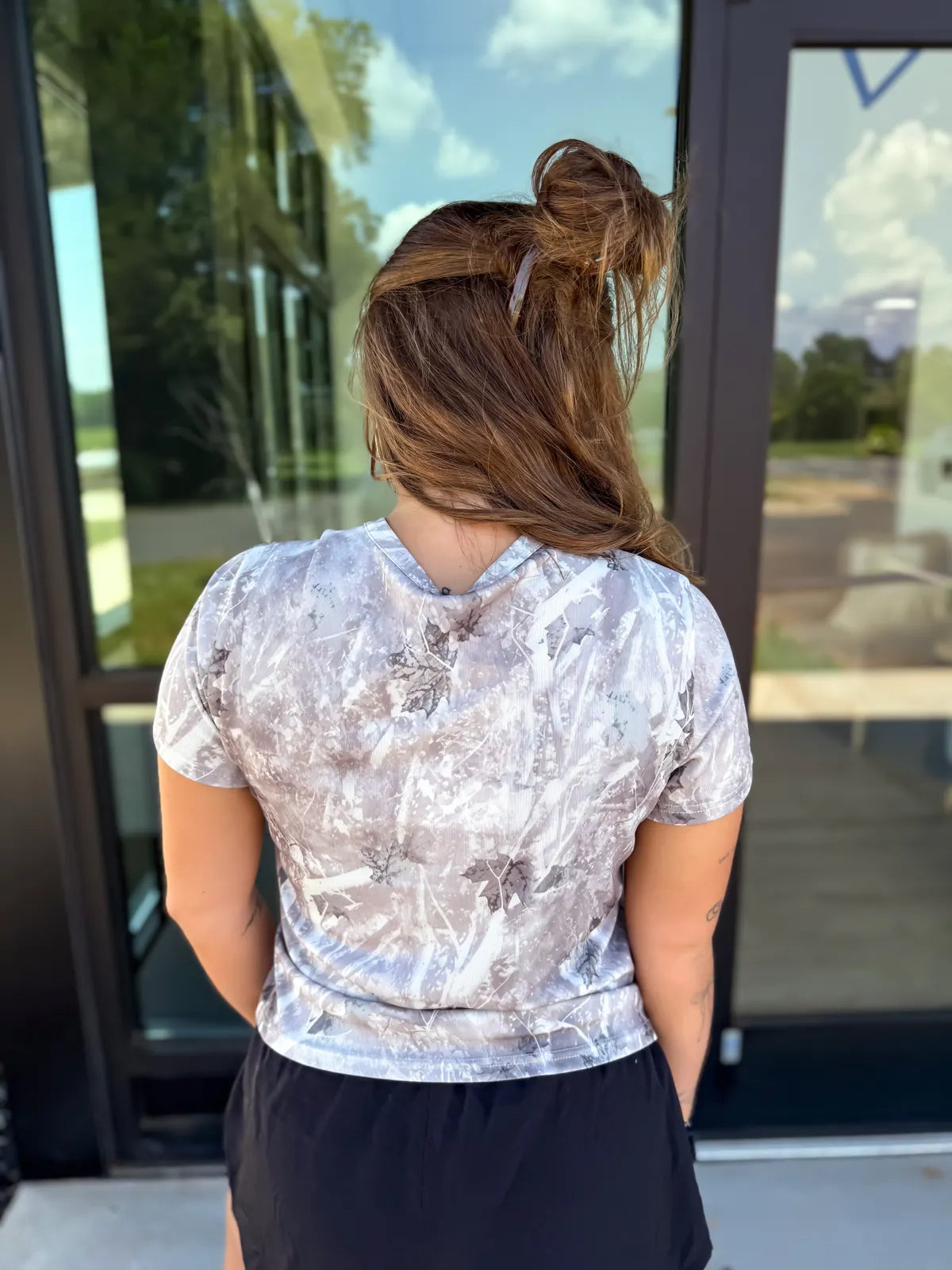 PREORDER Light Gray Camo Boxy Ribbed Tee