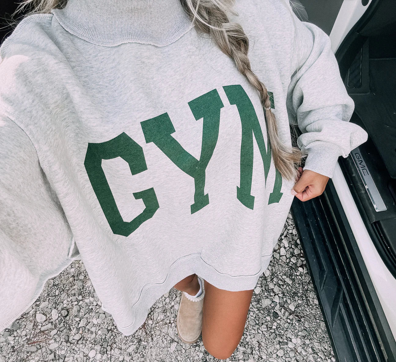 Gym/Bed Reversible Mockneck Sweatshirt