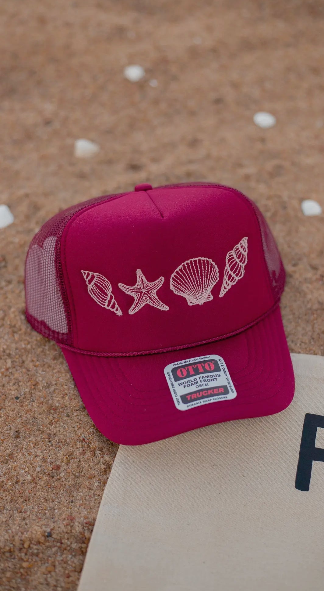 Embroidered Shell Hat