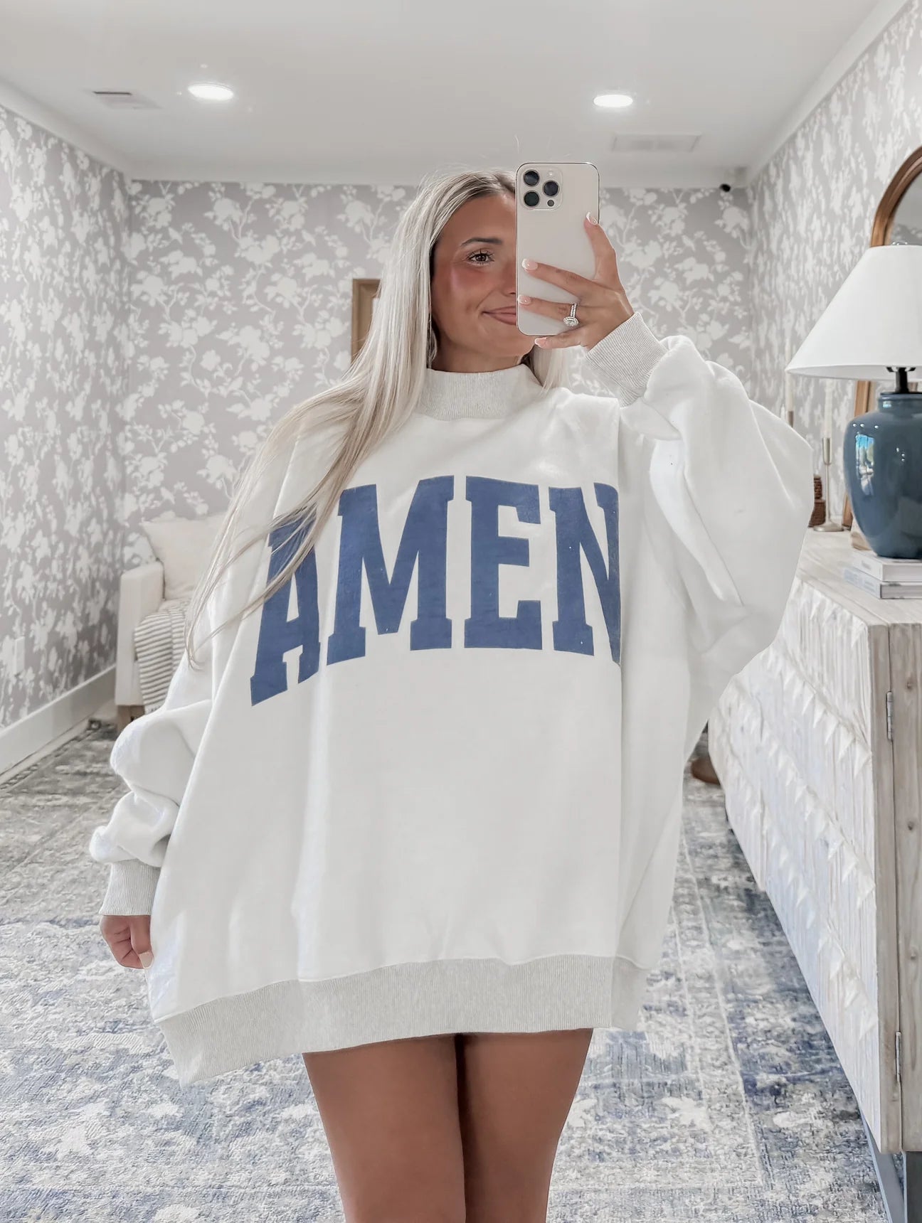 WWJD/Amen Reversible Mockneck Sweatshirt