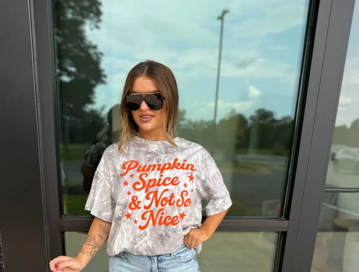 Camo Pumpkin Spice Not So Nice Tee