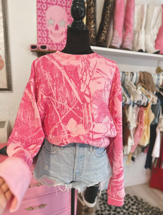 PREORDER Hot Pink Camo Sweatshirt