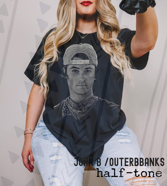 John B Black & White Tee