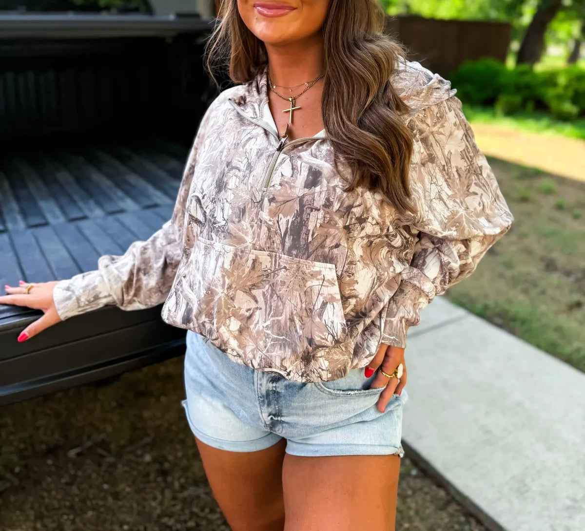 Preorder Dark Camo Summer Quarter Zip Pullover