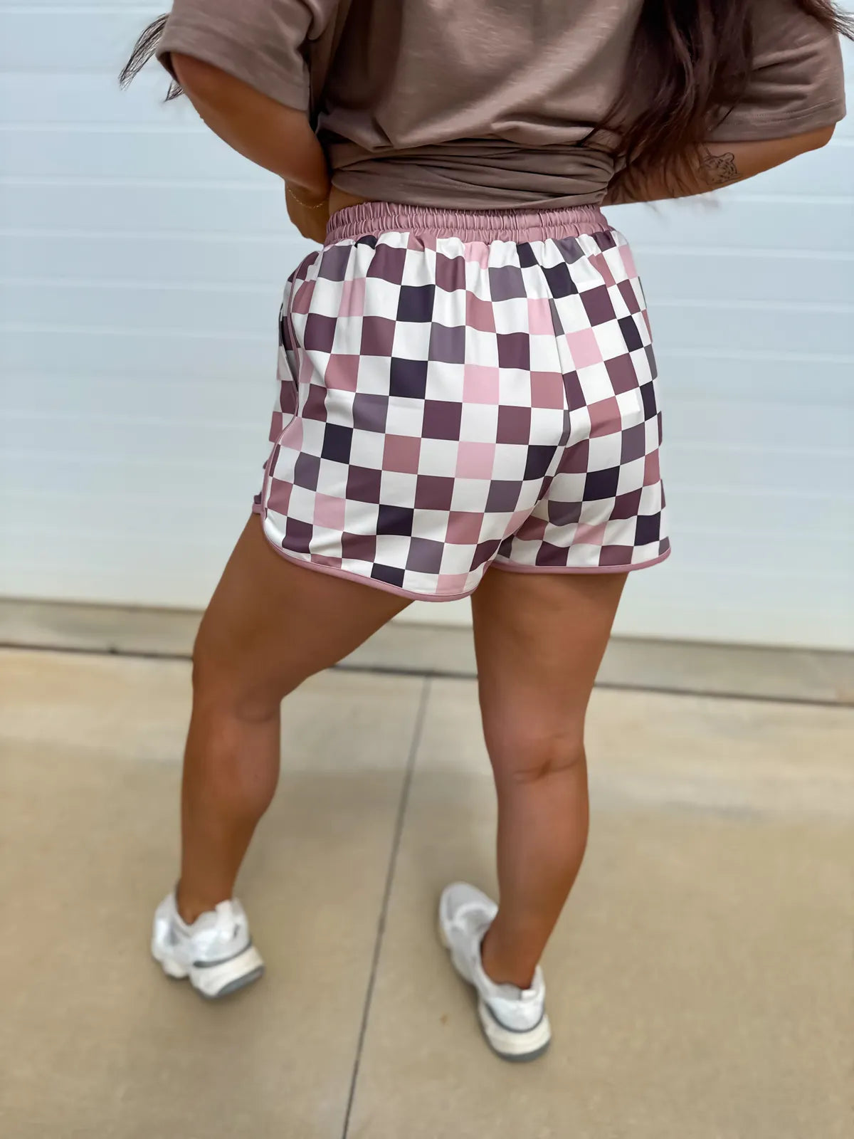 Checkered Berry Active Shorts