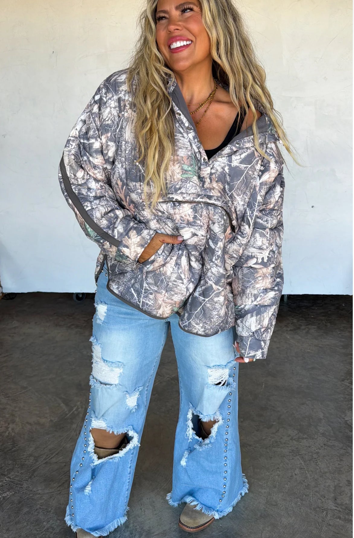 Preorder Outdoorsy Woods Camo Puffer Jacket