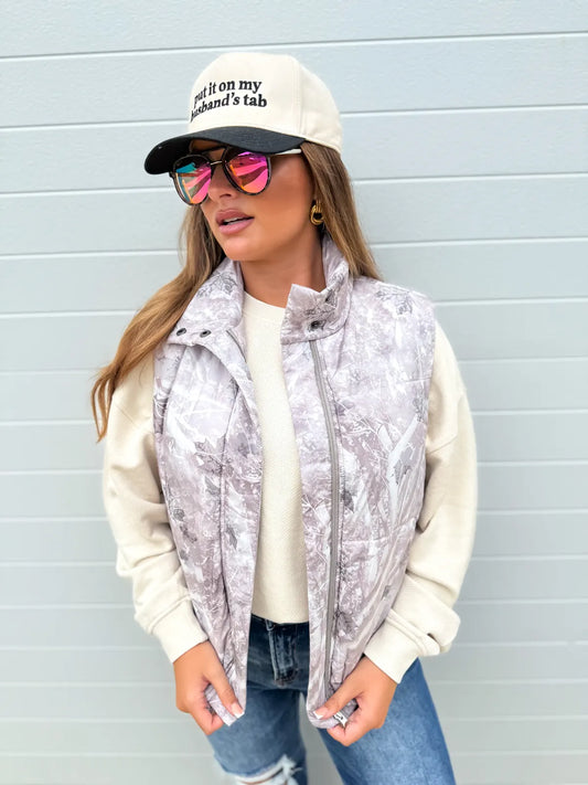 Light Gray Camo Puffer Vest