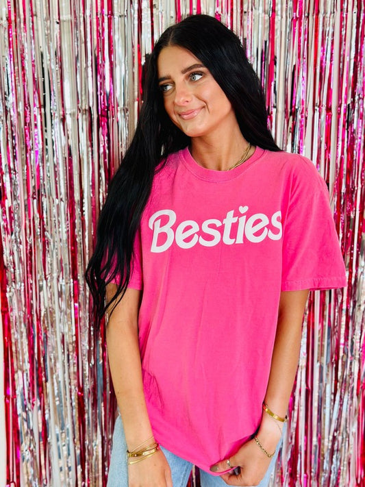 Besties Barbie Heart Font Puff Tee