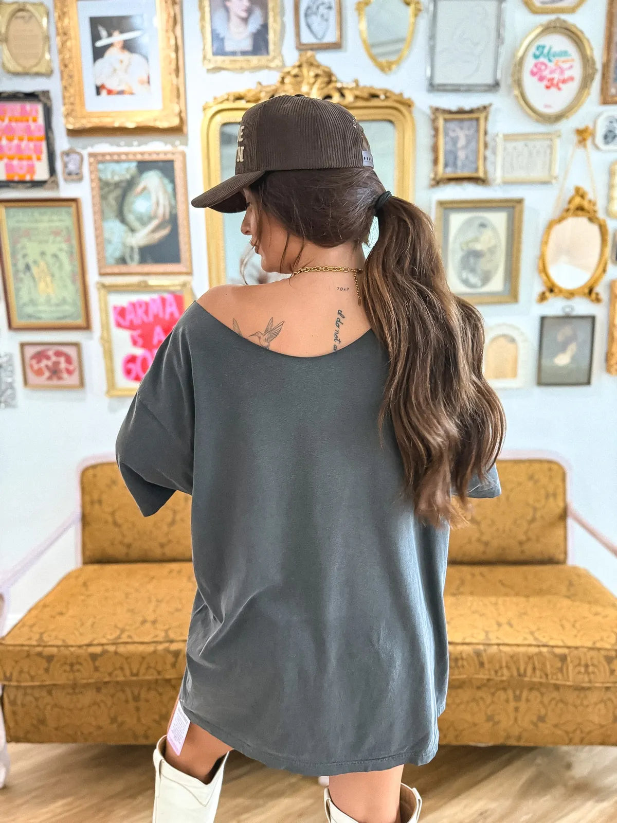 Leopard Bull Off Shoulder Tee