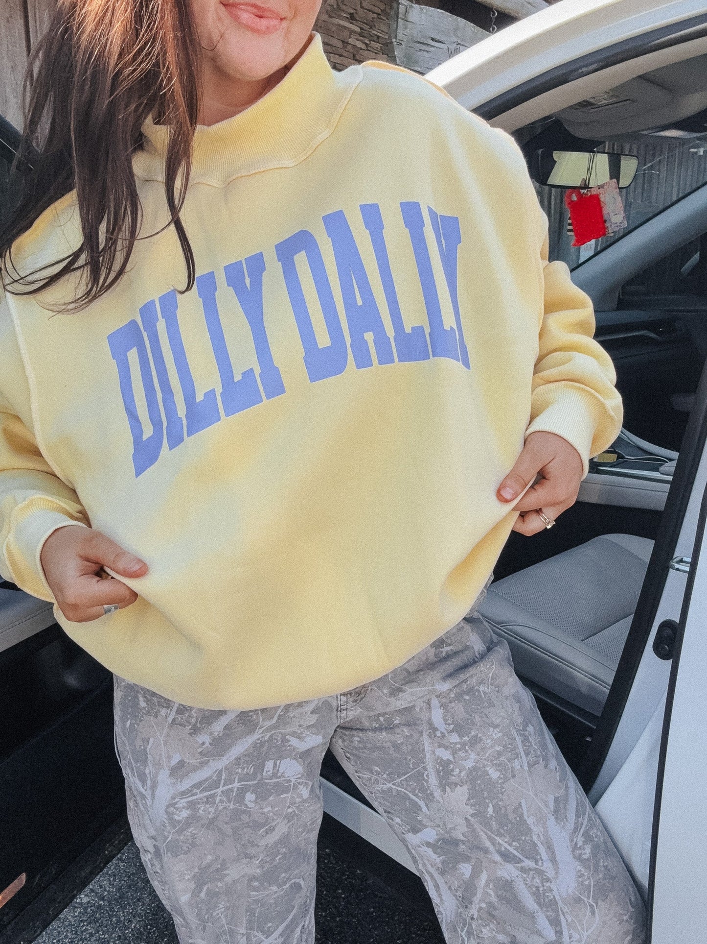 Dillydally Butter Mockneck Sweatshirt